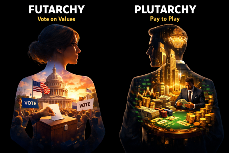 Robin Hanson & James Hughes – Futarchy vs Plutarchy: Vote on Values, or Pay to Play?